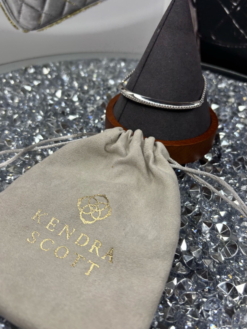 Kendra Scott Silver Textured Bangle Bracelet - Picture 9 of 9
